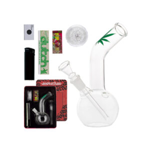 Leaf Bong giftset with 1 x Bong - 1 x Grinder - 1 x lighter - 5 x screen – Image 1