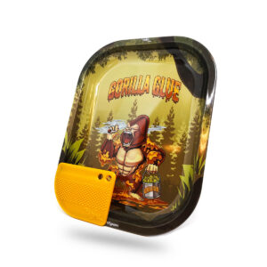 Best Buds Metal Rolling Tray S Gorilla Glue with Magnetic Grinder Card 140 x 180mm – Image 1